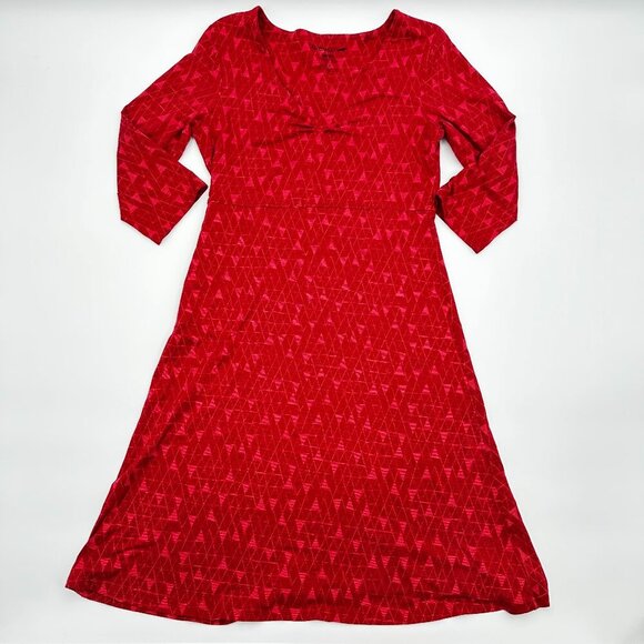 Toad & Co Rosalinda Dress Red Geometric SMALL Outdoor Hiking Athletic - Picture 1 of 4